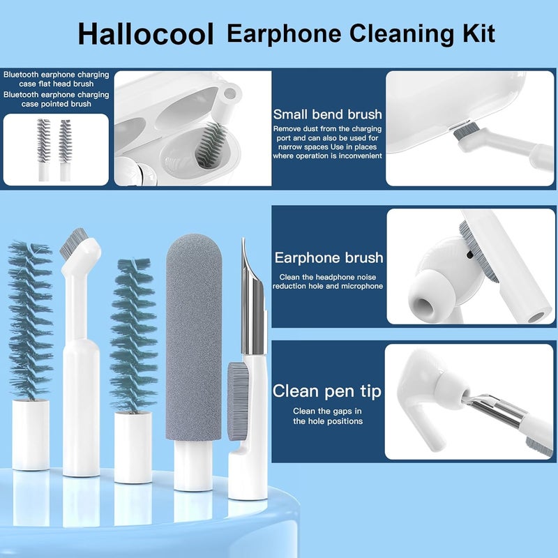 Hallocool 32 in 1 Multi-Functional Cleaning Kit for Electronics Devices, Mobile Phones, Computer, Monitor, Earbuds, Headphones, Laptop, Camera, Lens Portable White Electronic Cleaning Kit (Black) - Image 3